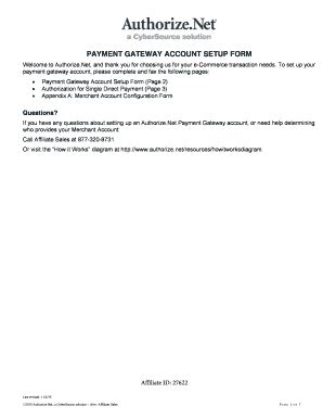 Fillable Online Authorize.Net Account Setup Form - Imagine IT Fax Email ...