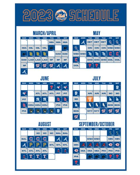 Mets Schedule Printable