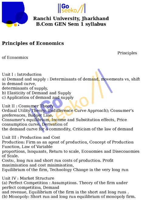 GEN Sem 1 syllabus - Nothing - Ranchi University, Jharkhand B GEN Sem 1 ...