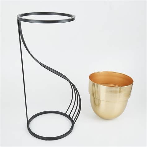 Buy Gardenia Set of 2 Metal Planters with Stand from Home Centre at ...