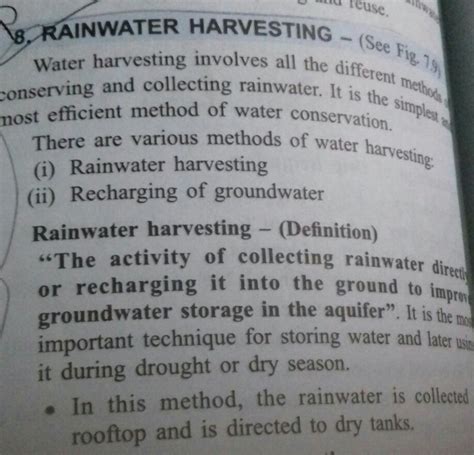 Explain the working of underground tanks as parts of roof tops rain ...