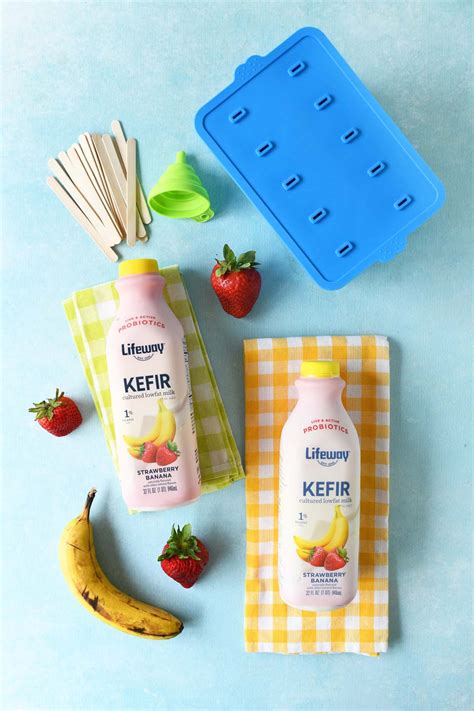 Strawberry Banana Kefir Ice Pops - Sizzling Eats