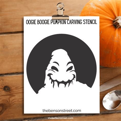 Free Oogie Boogie Pumpkin Stencil Printable for Carving - The Benson Street