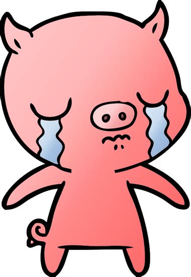 卡通猪哭泣 Cartoon Pig Crying素材 - Canva可画