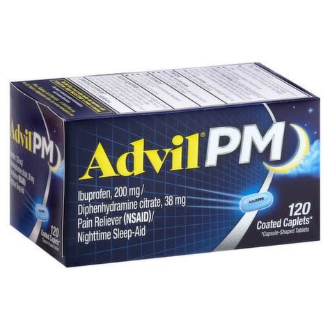Advil Ibuprofen, Pain Reliever/Nighttime Sleep-Aid, Coated Caplets