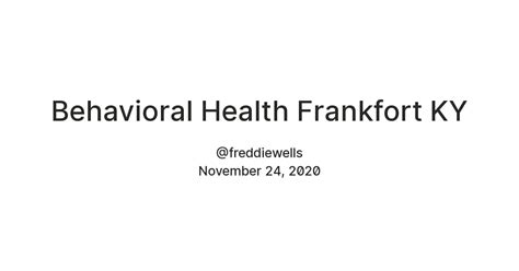 Behavioral Health Frankfort KY — Teletype