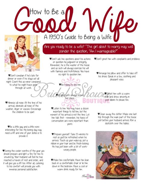 1950's How to Be a Good WIfe Bridal Shower Game FALL RED -Fun, Detailed ...