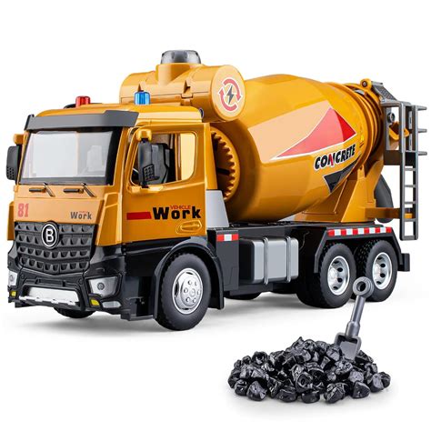 HAPYAD Kid Cement Mixer Toy Truck Metal Cab, Big Construction Truck ...