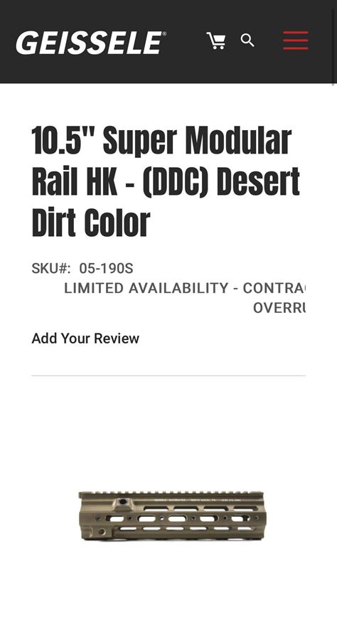 Does the 10.5" Super Modular Rail HK - (DDC) Desert Dirt Colorfit on Brownell’s hk416 BRN-4 ...