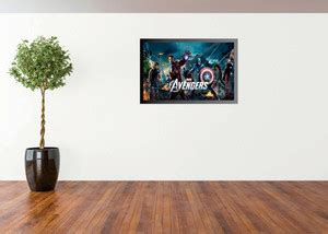 Avengers superhero Poster with Frame Gloss Lamination M16 Paper Print ...