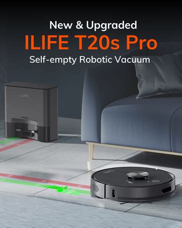 ILIFE V3s Max Robotic Vacuum & Mop, 40 Days Dust Storage Bag & Washable ...
