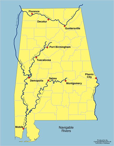 Alabama Outline Maps and Map Links