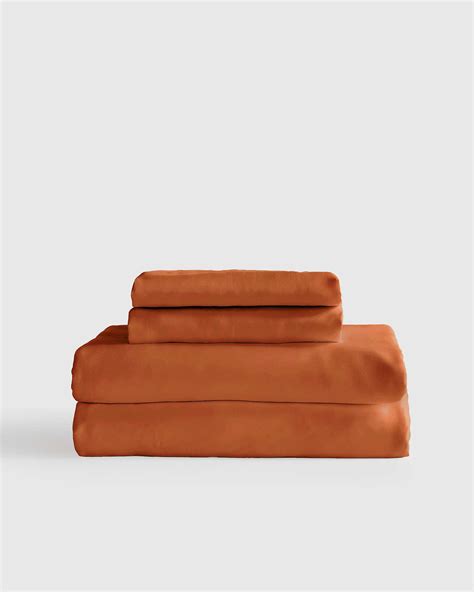Organic Bamboo Viscose Sheet Set in Terracotta