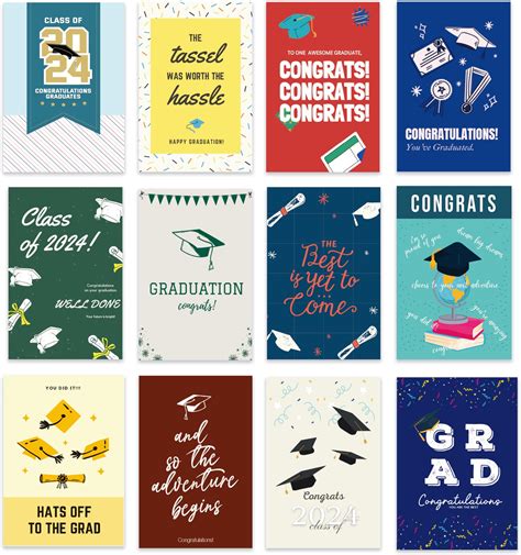 Amazon.com : Geosar 48 Packs Graduation Card Pack Class of 2024 Graduation Gold Foil and ...