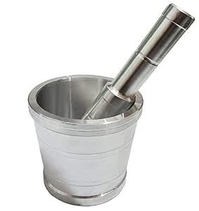 Buy Pure Source India Aluminum Silver Mortar and Pestle, 4.5 Inch ...