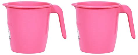 Buy Samruddhi Plastic Colonel Mug, 2-Piece, 1 Liter, Pink Online at Low ...