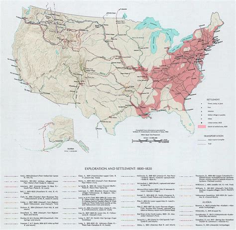 Extent of Exploration and Settlement in the U.S. 1800-1820 : r/MapPorn
