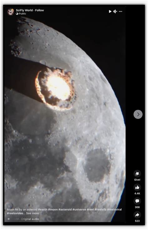 Fact Check: Dramatic video of asteroid exploding after landing on Moon ...