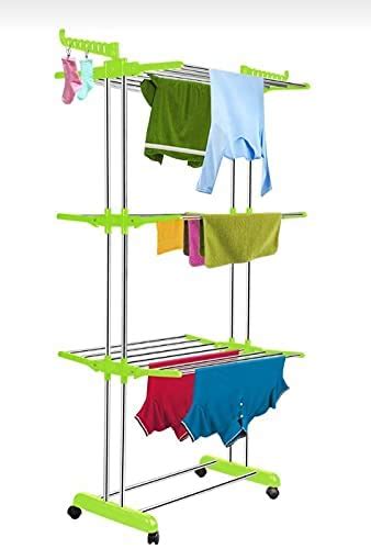 Uik 2 Pole Clothes Rack Hanger with with Breaking Wheel System for ...