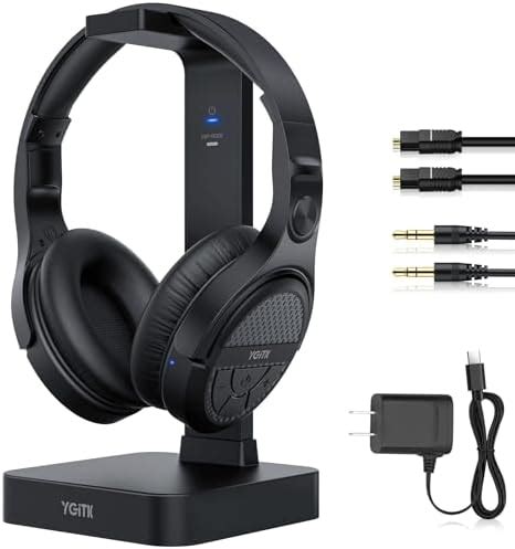 YGiTK Wireless Headphones for TV Watching with 2.4GHz RF Transmitter ...