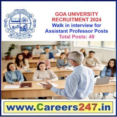 Goa University Recruitment 2024 – Walk in interview for Assistant ...