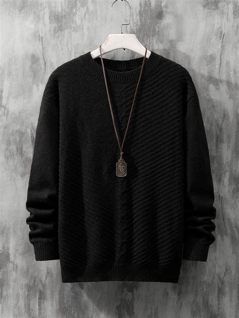 Men Textured Drop Shoulder Sweater in 2025 | Guys clothing styles, Mens ...