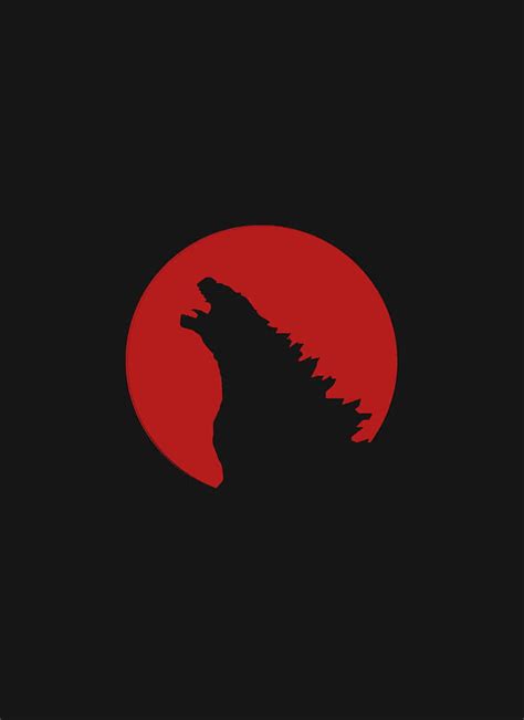 Download Godzilla Silhouette Red Moon Wallpaper | Wallpapers.com