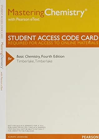 Buy Mastering Chemistry with Pearson eText - ValuePack Access Card ...