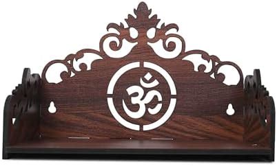 G Gojeeva Engineered Wood Hand Crafted Om Pattern Home Temple for Puja ...