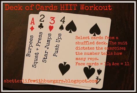 A Better Life with Burgers: Deck of Cards HIIT Workout