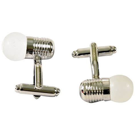 Buy Emphasize White Color Rhodium Coating Bulb Shaped Cufflinks at ...
