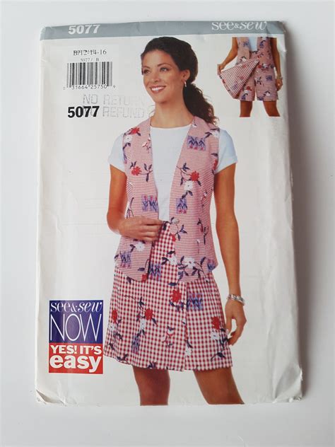 Buy Vintage See & Sew by Butterick Sewing Pattern 5077 Misses'/misses ...