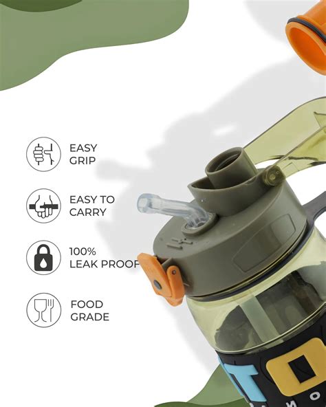 Stylish Straw Sipper Bottle – 1000ml | Flip Lid & BPA-Free | TUFULA ...