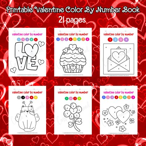 Printable Valentines Color By Number Book - Cassie Smallwood