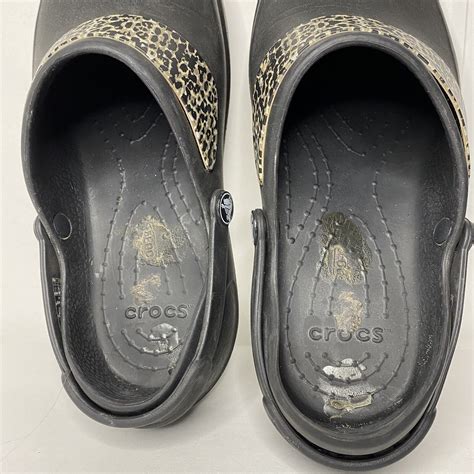 Crocs Black Cheetah Print Slingback Womens Size 9M Sl… - Gem