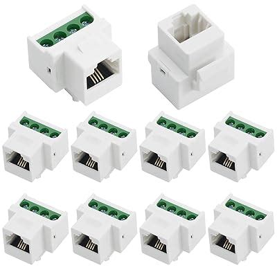 Jienk 10PCS RJ11 6P4C CAT3 Telephone Keystone Jack with India | Ubuy