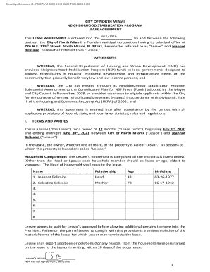 Fillable Online Neighborhood Stabilization Program Lease Agreement (PDF ...
