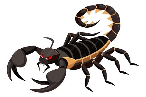 Premium Vector | A cartoon of a scorpion with a red eyes and a black face