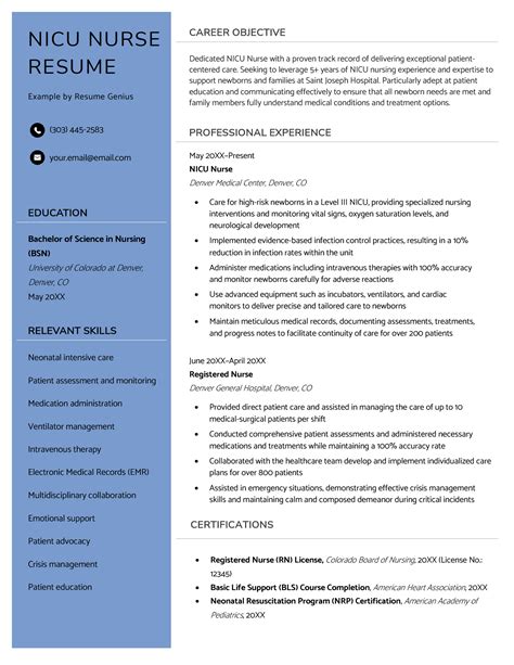 Registered Nurse Resume Sample Nurse Resume Example And Writing Guide