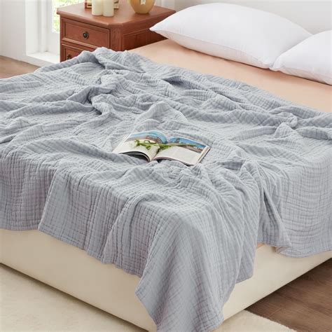 Amazon.com: Love's cabin 6 Layer 100% Cotton Muslin Blanket, 108"x90 ...