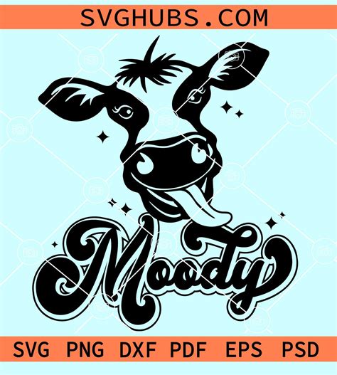 Visual Arts Kits & How To Moo-dy heifer cow svg vector machine design ...