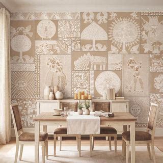 Geet Madhubani Wallpaper in Clay Beige Color | Life n Colors