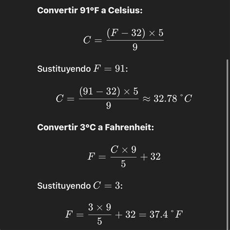Convertir 101°f a kelvin 91°f a Celsius 3°C a Fahrenheit - Brainly.lat