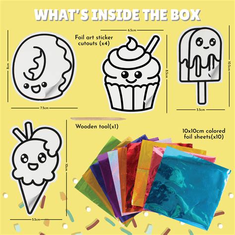 Dazzling Desserts Foil Art Kit - Mess-Free Craft for Kids 4-8 – Kalakaram