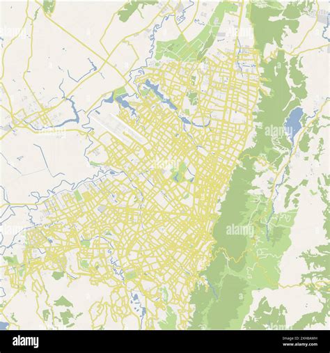 Road map of Bogota in Colombia. Contains layered vector with roads water, parks, etc Stock ...