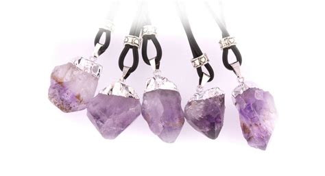 Buy Amethyst Point Reiki Necklace Unisex Reiki Healing Crystal Necklace ...