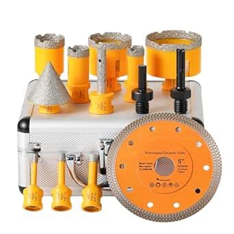 Diamond Core Drill Bits Kit Vacuum Brazed Diamond with 5/8"-11 Thread ...