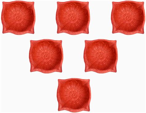 Buy Indian Art & Crafts Handmade Designer earthren Clay Diya Four mukh ...