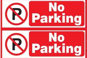 Black Shark CHD GRAPHIC No Parking Sign Board set of 2 pcs On Vinyl ...