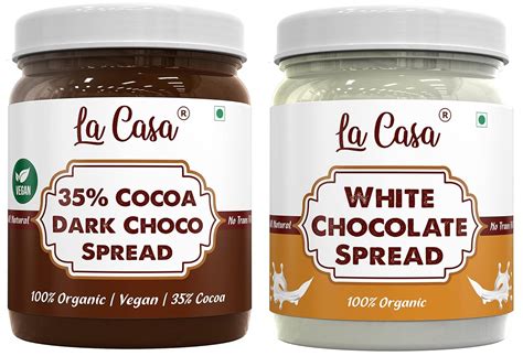La Casa Choco Spread Combo - White + Dark Chocolate Spread | 2x350g ...